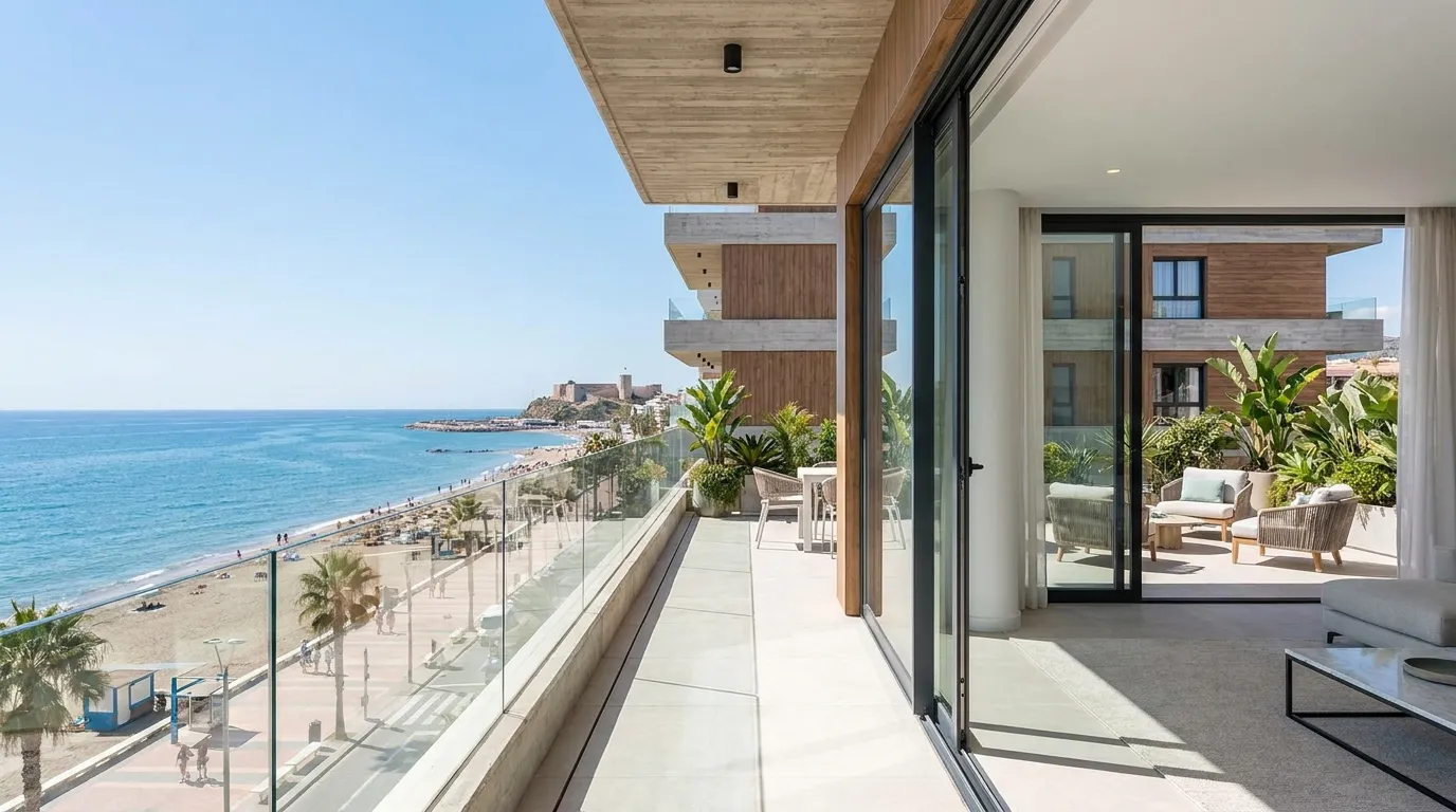 Piso moderno con vistas al mar en Fuengirola, Costa del Sol, Málaga